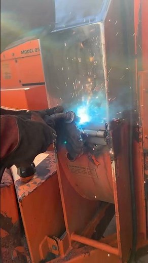 Welding basics on a log cutter. 😀 #weld #migwelder #repair #shorts #short