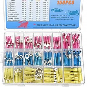 150PCS Heat Shrink Connectors, Sopoby Electrical Wire Connectors Crimp Connectors, Insulated Automotive Marine Wire Terminal Kit, Ring Fork Spade Bullet Butt Connectors: Amazon.com: Industrial & Scientific