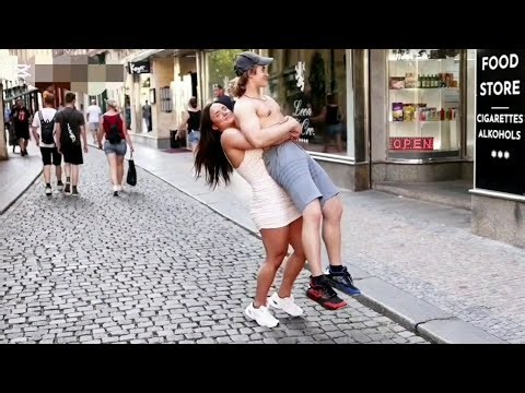 Lift and Carry On The Streets? Woman Bodybuilder Lifting Man