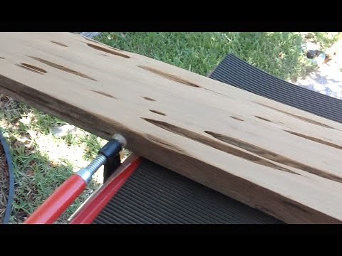 7-16 & 7-17-16 | Pecky Cypress Table | Pt. 2 Cleaning Grooves
