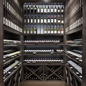 [Hot Item] Stainless Steel Wine Cabinet Cable Wine Rack System Wall Mounted Wine Rack Iron Metal