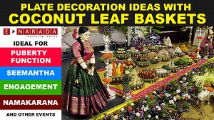 3.5K views · 35 reactions | Plate decoration with coconut leaf basket | Puberty function | seemantha | Engagement | Namakarana #halfsareefunction #puberty #platedecoration | E-Narada | Facebook