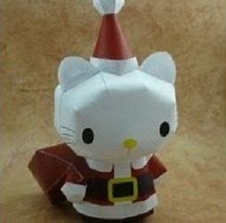 Santa Hello Kitty Paper Craft