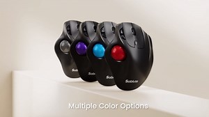 SABLUTE Wireless Trackball Mouse, Rechargeable Bluetooth Ergonomic Mouse with Thumb Control for 3 Devices (Bluetooth and USB), 5-Level DPI, Silent Click, Compatible PC Laptop Mac iPad, Easy Clean