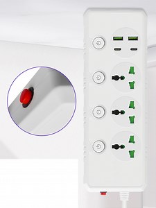 [Hot Item] PC and Copper Sheet Material 2m Wire Overload Protection Electric Power Strip