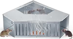 Extra Large Humane Mouse Trap,Reusable Automatic Rat Trap,Didirectional Combined Continuous Rat Traps Cage,No Bait,Mouse Stations for Mice Outdoor and Indoor,Keeps Children and Pets Safe