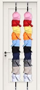 Over The Door Hat Rack - 2 Pack, Holds Up to 40 Caps, Baseball Cap Rack & Holder, Storage Organizer for Closet & Wall