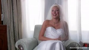 Blonde Girl In Wedding Dress Get Tied Up And Gangbanged