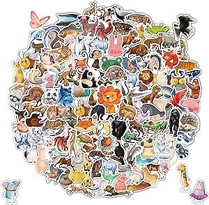 160PCS Animal Stickers for Kids Teens,Vinly Water Bottles Stickers for Laptop Decals，Cute Rainforest Zoo Sticker School Teacher Rewards