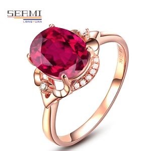 [Hot Item] Pigeon Blood Ruby 18K Rose Gold Plated Open End Ring