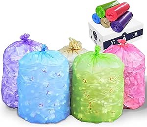 YoYoRain-(55-60) Gallon Colorful Trash Bag Large Garbage Bag-22Mic 38" x 58",Perfect for Industrial,Lawn,Yard Waste and Kitchen(100Bags).