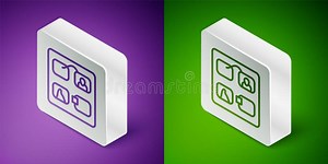 Isometric Line Storyboard Film Video Template for Movie Creation Icon Isolated on Purple and Green Background. Silver Stock Illustration - Illustration of isometric, line: 288523920