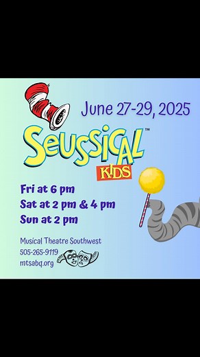 Get ready for Seussical Kids! These young actors are hard at work and will be ready for an audience next weekend. Only four chances to see this whimsical quirky story. Get your tickets now at mtsabq.org. . . . . . . . #mtsabq #abqtodo #abqtheatre #supportcommunitytheatre #mtseducation #youngactors | Musical Theatre Southwest