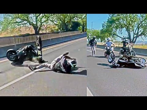 CRAZY HARLEY RIDER - Epic & Scary Motorcycle Moments - Ep.338