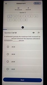 In retirement gratuity the maximum limit increases by _ percent... | Filo