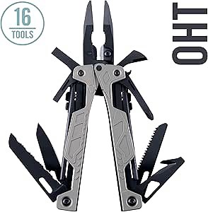 LEATHERMAN - OHT One Handed Multitool with Spring-loaded Pliers and Strap Cutter, Silver with MOLLE Black Sheath (FFP)
