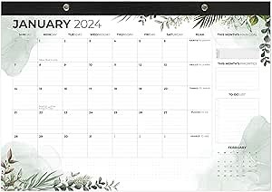 Clever Fox 2024-2025 Desk Calendar – 24-Month Desk Pad Calendar with Monthly Pages – Desktop Flip Calendar for Jan 2024-Dec 2025 – Yearly Office Desk Top Calendar – Paper Calendar, 17x12” (Greens)