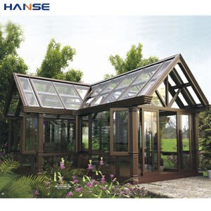 [Hot Item] Tamaño Personalizado Exterior Cristal Patio Sala de Sol Jardín Invernadero Conservatorio Estructura de Aluminio Casa de Cristal Sala de Sol