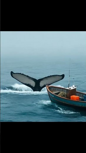Perfect Whale Tail Capture! 🤯 #shorts #shortsfeed #whale#animals #nature #wildlife#ocean #ai #sea