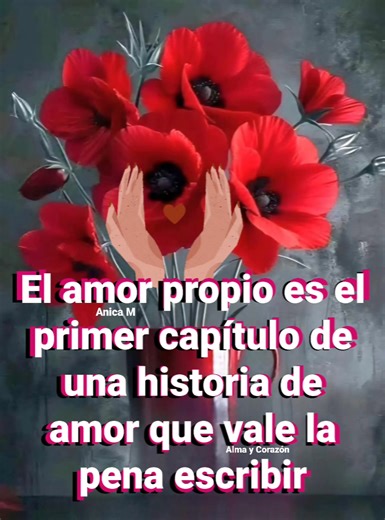 AMOR PROPIO El amor propio es el primer capítulo de una historia de amor que vale la pena escribir. Mírate en el espejo y descubre a la persona que merece todo tu cariño, tu dedicación y tu esfuerzo para estar bien. Ámate a ti mismo primero, y luego tendrás un corazón lleno de amor para compartir con los demás. El amor que deseas vendrá a ti con facilidad cuando aprendas a amarte y aceptarte tal como eres. El amor propio no es egoísmo, es la base de todas las relaciones saludables. Cuando te ama