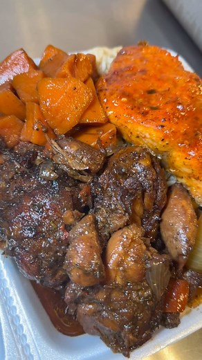 1.5K views · 51 reactions | LOVER BOX …. STEW CHICKEN / PINEAPPLE SPICY SALMON W WILD RICE & YAMS COME EAT GOOD WITH US….. #goodmorning #goodeats #opalskitchen2017 #explorepage #explore #hardwork #stepbystep #comeeatwithus #foodie #connecticut #goodmusic #viral #homecooking | Opals Kitchen Ct | Facebook
