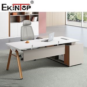 [Hot Item] Ekintop Modern Secretary Desk Large Computer L Desk with Drawers