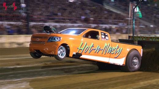 The "Hot-N-Nasty" 2WD Truck Pulling in Beaver Damn, WI 2024 at the Dodge County Fairgrounds!! Video presented by: Hennessey Implement #bstp50 #truckpulling #modified | Badger State Tractor Pullers
