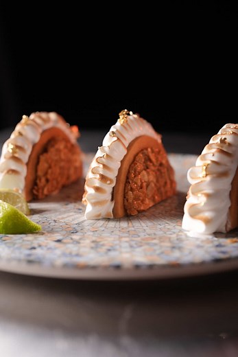 Sweet Dessert Tacos with Pineapple Coconut Crémeux