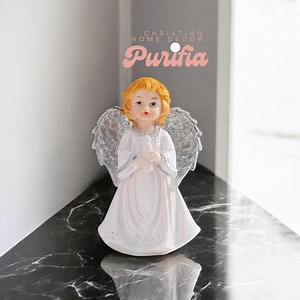 Resin Angel Figurines With Silver Wings – Elegant Prayer Decor (set of 2) - Etsy