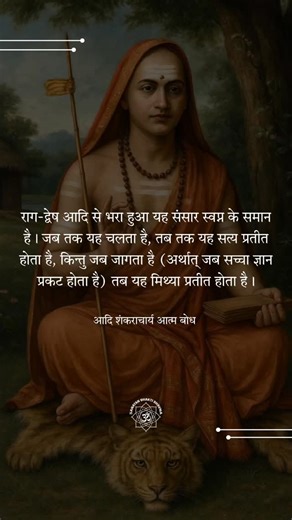 This world, filled with attachment and aversion, is like a dream. As long as it continues, it appears to be real; but when one awakens (that is, when true knowledge arises), it is seen as false. अगर आपको यह पोस्ट अच्छी लगी हो, तो हमारे साथ @sanatanbhaktibhavna की इस आध्यात्मिक यात्रा में जुड़िए। पोस्ट को लाइक करें, शेयर करें और पेज को फॉलो करना न भूलें। #hanuman #shiv #shankar #rudr #shakti #hindu #hinduism #ayodhya #krishna #advaita #reel #insta #instamood #instalike #viral #viralreels #trend #