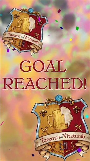 We reached our goal!! thank you so much! 🍻🎉 Now I guess I have to finish the Angel/Demon series...😅