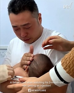 144K views · 2.2K reactions | Father cries when watching his 3-month-old son getting injection! | MetDaan Tips | Facebook