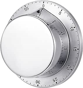 Mechanical Kitchen Timer, Stainless Steel Timer Magnetic Kitchen Timer with Loud Alarm Timers for Cooking,Magnetic 60 Minute Wind Up Mechanical Timer