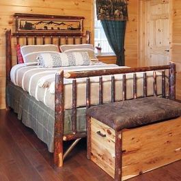 Saranac Hickory Metal Art Log Bed
