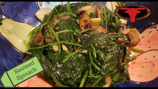 Sauteed spinach mushrooms and garlic