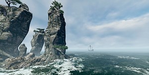 Natural Landscape With Rocks And Sea