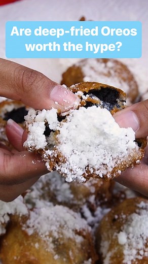 Are deep-fried Oreos worth the hype? #Oreos #deepfried #dessertoftheday | Insider Food