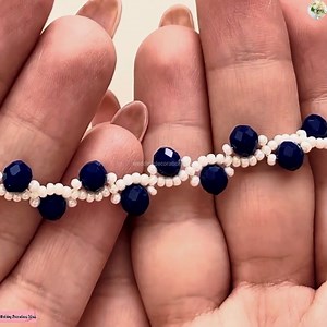 2.1K views · 32 reactions | How to make Easy Crystal Beaded Bracelet Tutorial  Materials   Blue crystal beads (4x6 mm)  Czech seed beads (size 9)  Beading thread  Scissors & lighter  Jewelry clasp & jump rings | Wedding Decoration Ideas | Facebook