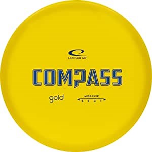 Latitude 64 Gold Compass | Disc Golf Midrange | Controllable Frisbee Golf Disc Discs and Equipment | Weighs 170+ Grams (Yellow)