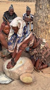 239K views · 1.1K reactions | A Himba woman grinds grain on a stone,...