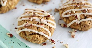 Carrot Cake Oatmeal Cookies with Cream Cheese Icing