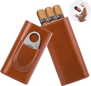 Leather Cigar Case, Cigar Humidor, Cigar Accessories for Men Luxury, Cigar Travel Case (Elephant Pattern)