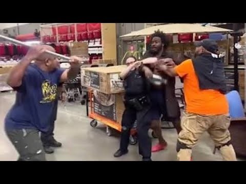 FEMALE COP proves ABSOLUTELY USELESS as U.S. ARMY VET fights off CRAZED THUGS!