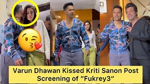 132K views · 569 reactions | When Varun Dhawan Kissed Kriti Sanon Post special Screening of “Fukrey3” | Varinder Chawla | Facebook
