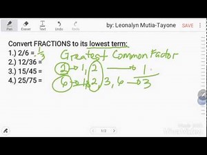 Convert Fractions to its lowest term and How to find Greatest Common Factor - GCF