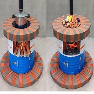 8.3K views · 78 reactions | Super beautiful multi function wood stove Creative ideas from iron drums and red bricks | Genius Recycle | Facebook