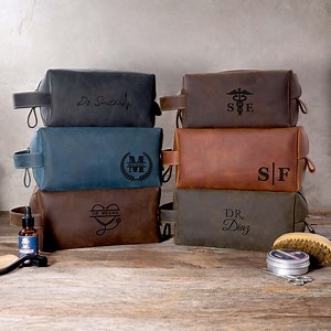Personalized Leather Toiletry Bag: Doctor, Nurse, or Therapist Gift for Graduation or Retirement - Etsy