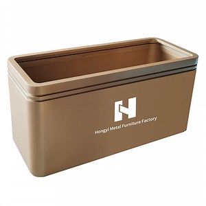 Street & Park Planter Large Galvanized Steel Outdoor Flower Box with Custom Logo