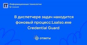 В диспетчере задач находится фоновый процесс:LsaIso.exe Credential Guard  - gangsterjostkiy | Ответы Mail