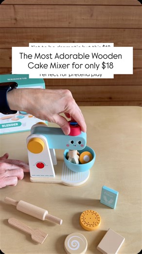 This adorable wooden toy mixer set includes everything your little baker needs - sugar, flour, cookies, a rolling pin, spatula and even a velcro egg that cracks open! Perfect for pretend play and toddler kitchen playtime, and only $18 💕 #nzmums #woodentoys #learningthroughplay #preschoolactivities #imaginativeplay #woodentoymixer #pretendplay | Xtreme Imports Kapiti